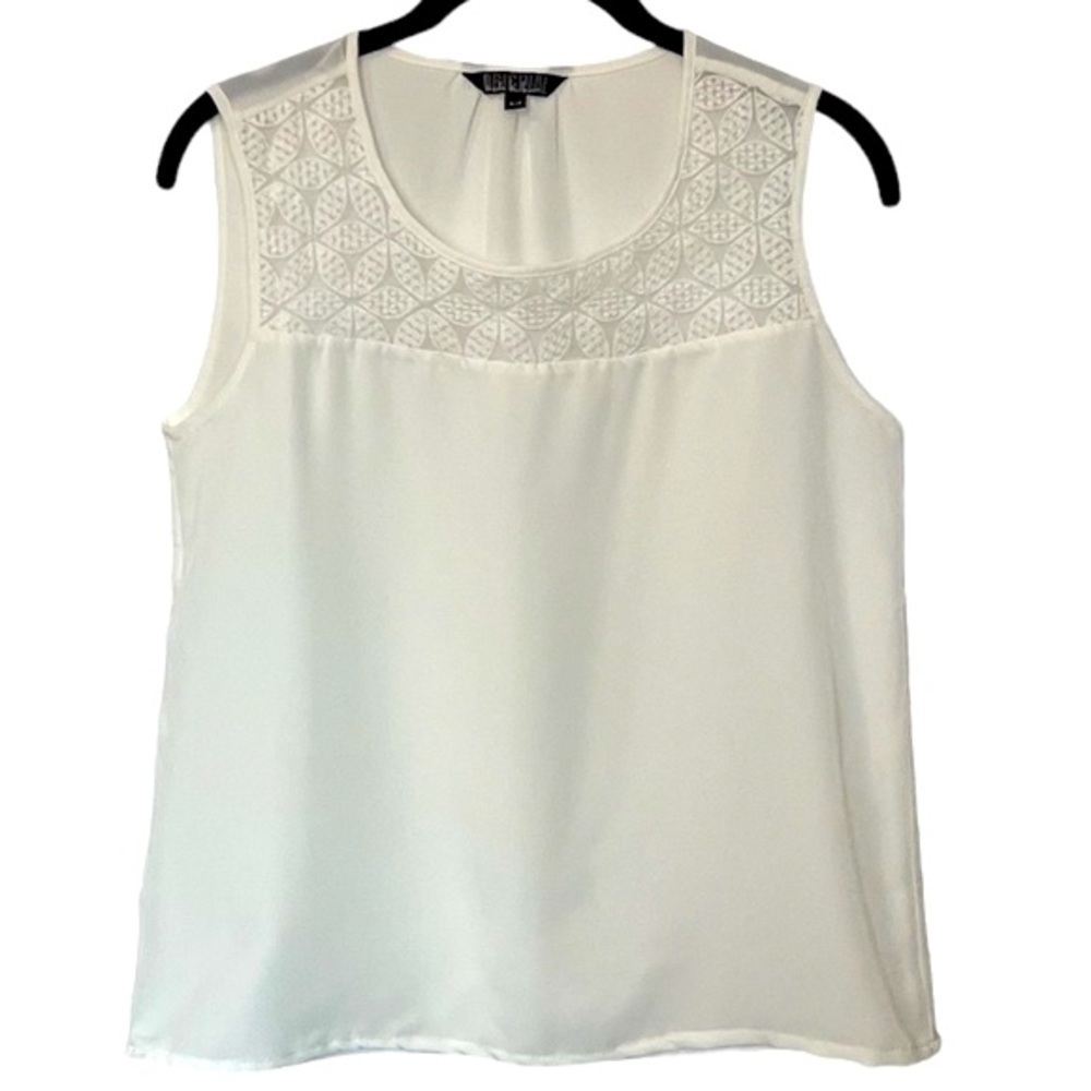 Nicole Miller Original Sleeveless Loose Flowy Blouse Size S Lace Accents…